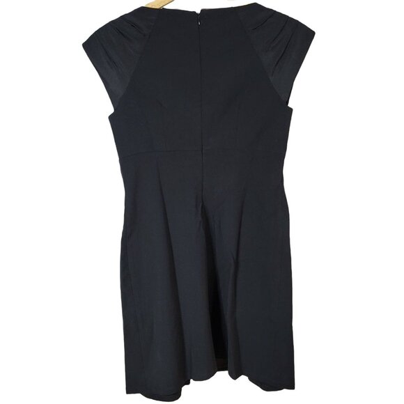 Alice + Olivia Cocktail Dress Black XS Lined Cap Sleeve Scoop Neck Bow LBD - Picture 3 of 6